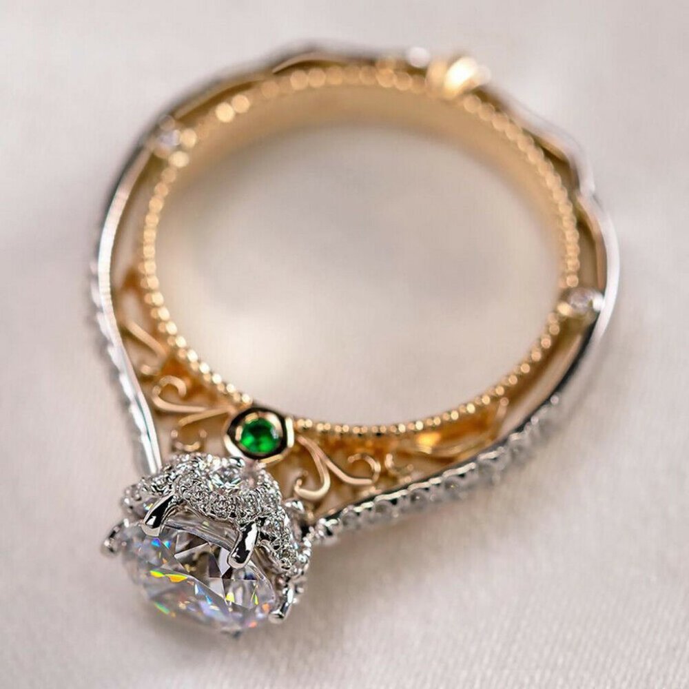 Gorgeous 925 Sterling Silver Two Tone Ring - Picture 5 of 6